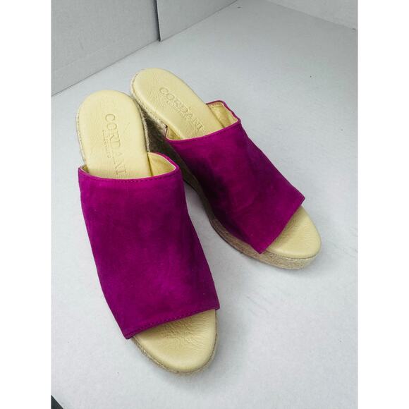 CORDANI Easton Classic Espadrille Wedge Sandal In Fuxia Suede sz 37 - Picture 3 of 11